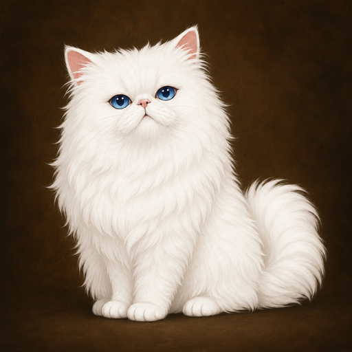 Theo, a white Persian cat