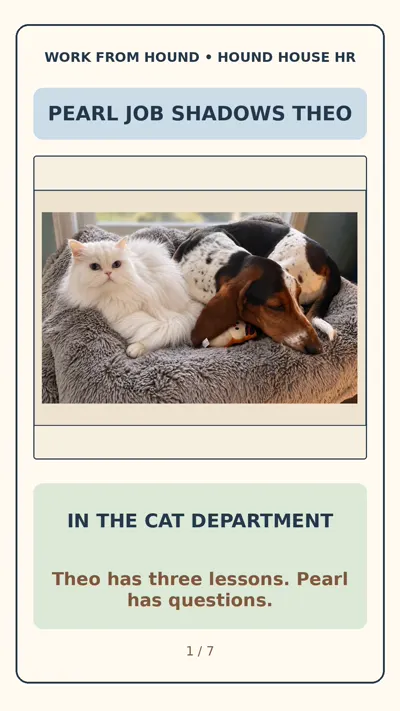 Theo and Pearl together in the Cat Department reel